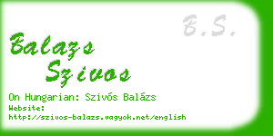 balazs szivos business card